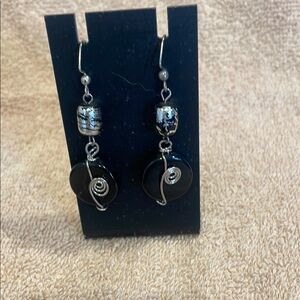 Elegant Black and Silver Earrings